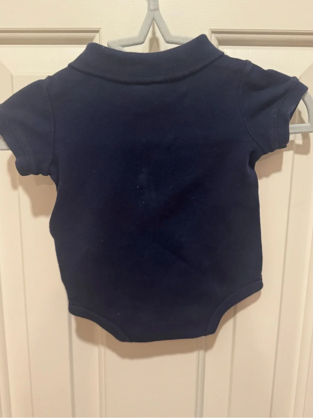 Ralph Lauren Navy Baby Polo Bodysuit with Yellow Pony